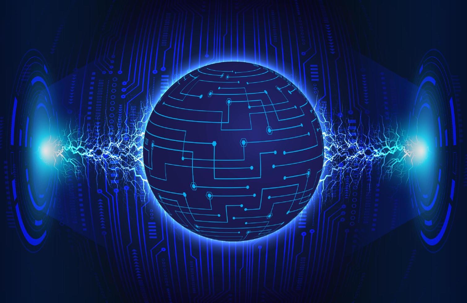 Modern Holographic Globe on Technology Background vector