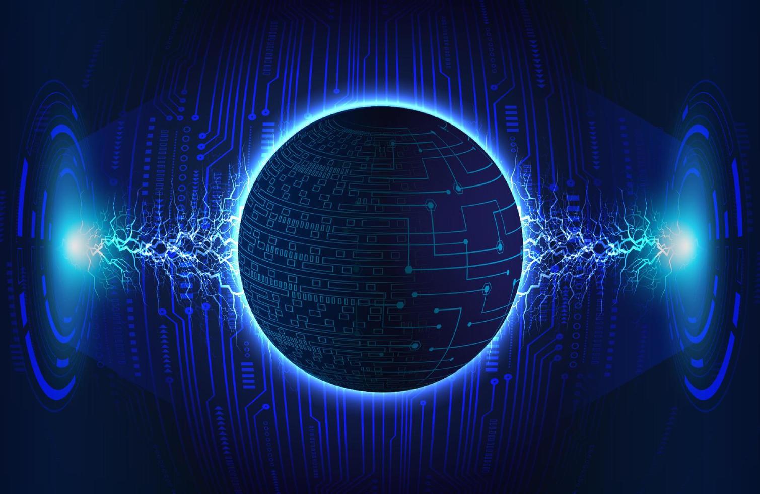 Modern Holographic Globe on Technology Background vector