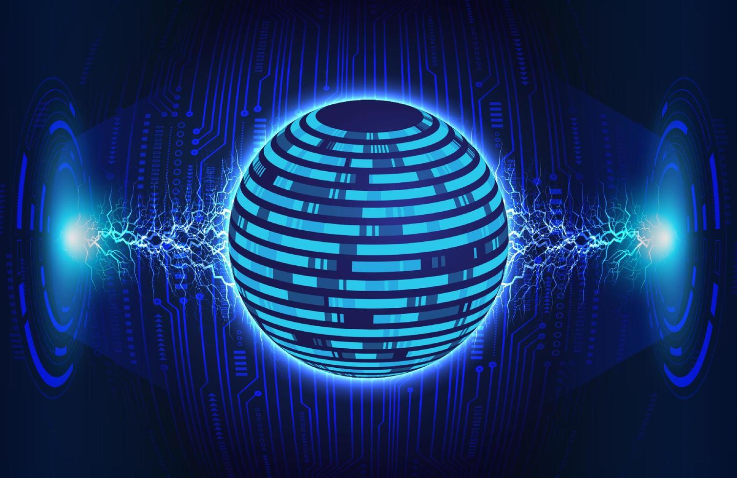 Modern Holographic Globe on Technology Background vector