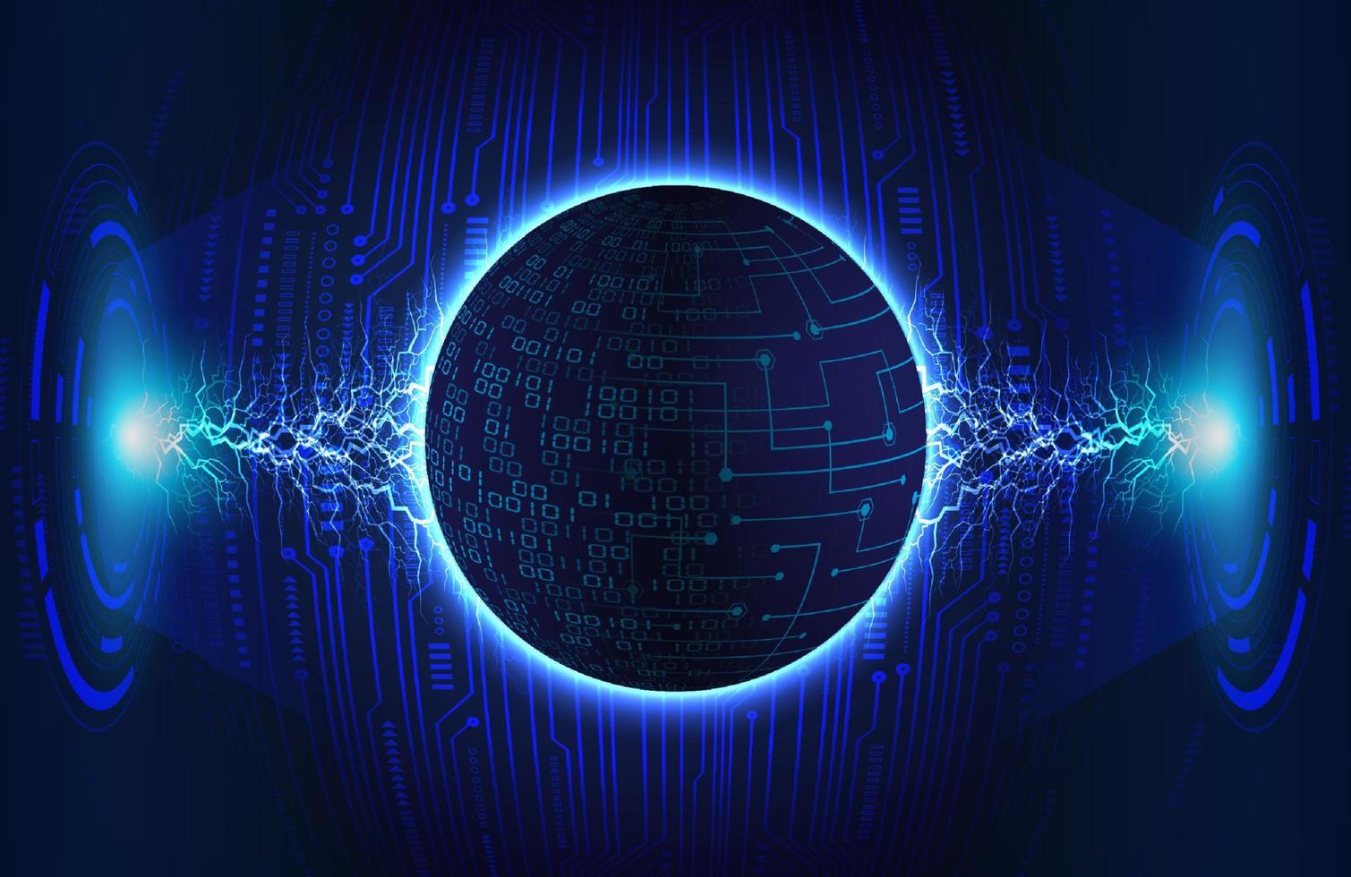Modern Holographic Globe on Technology Background vector