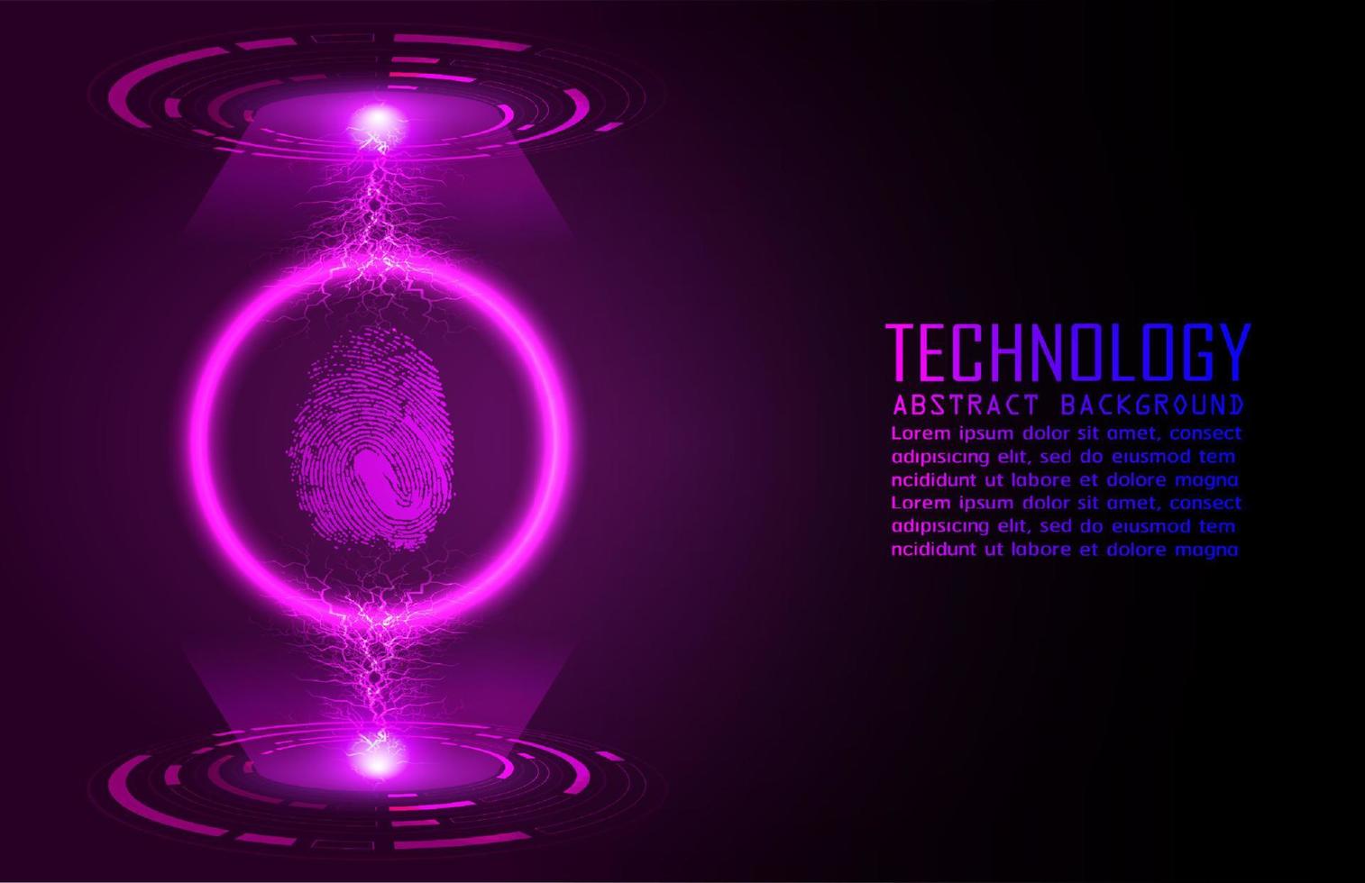 Modern Cybersecurity Technology Background with finger print vector