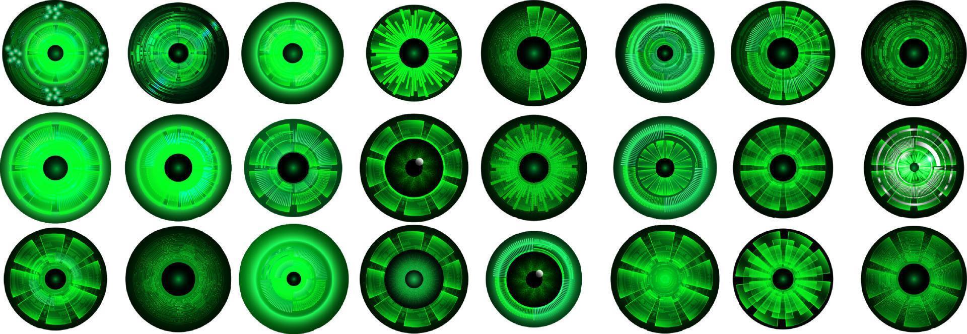Modern Cybersecurity Technology Icon Pack with Eyes vector