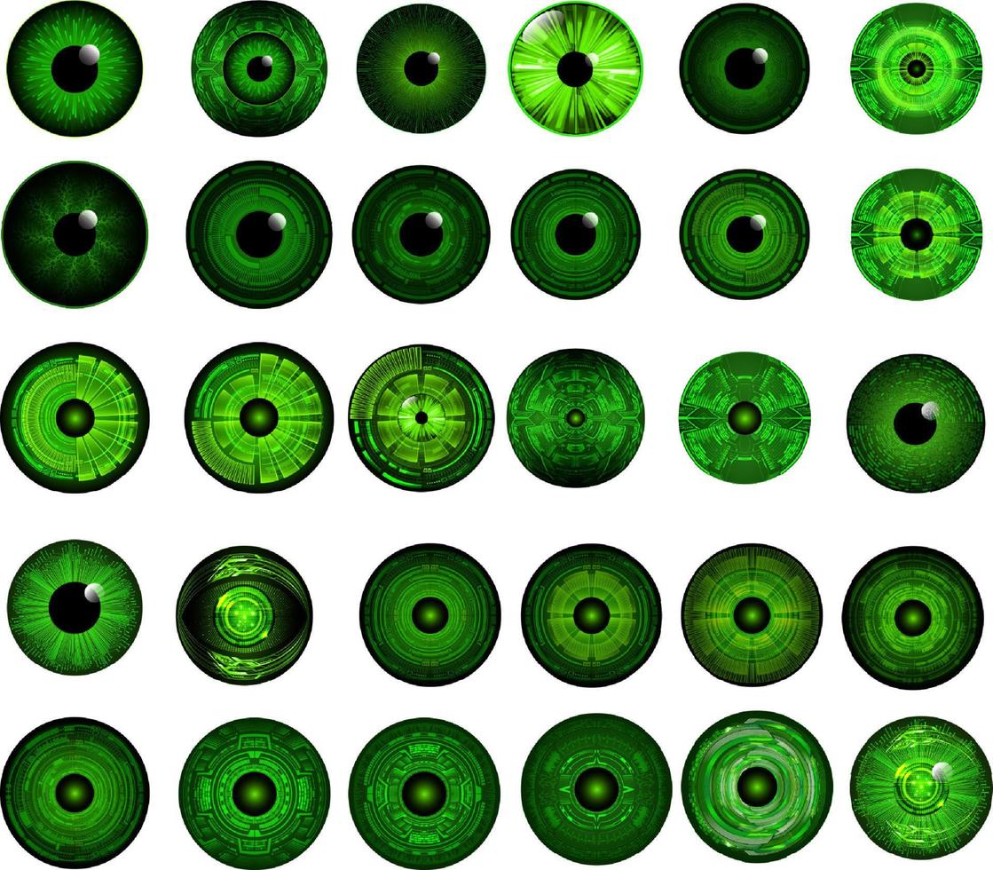 Modern Cybersecurity Technology Icon Pack with Eyes vector
