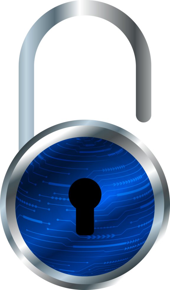 Modern Technology Padlock Crop-out png