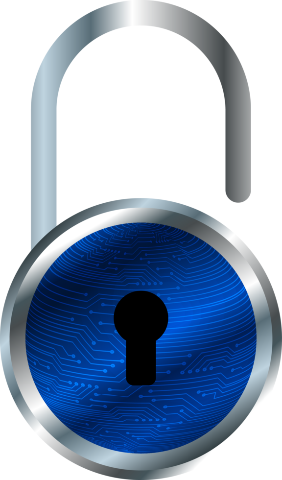 Modern Technology Padlock Crop-out png