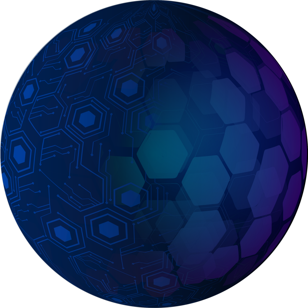 Modern Technology Blue Globe Crop-out png