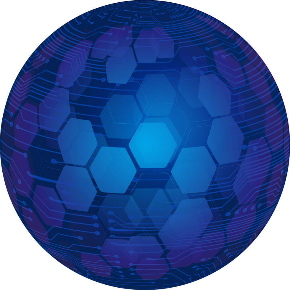 Modern Technology Blue Globe Crop-out png