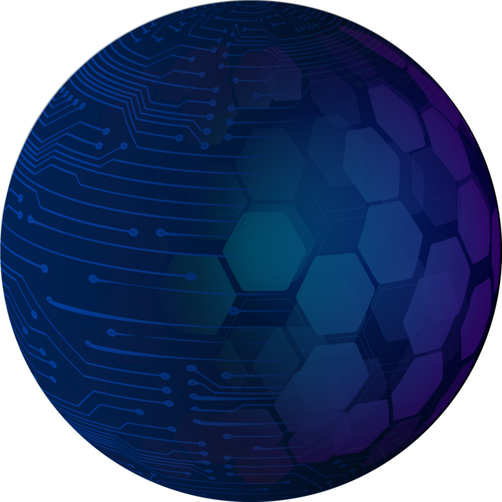 Modern Technology Blue Globe Crop-out png