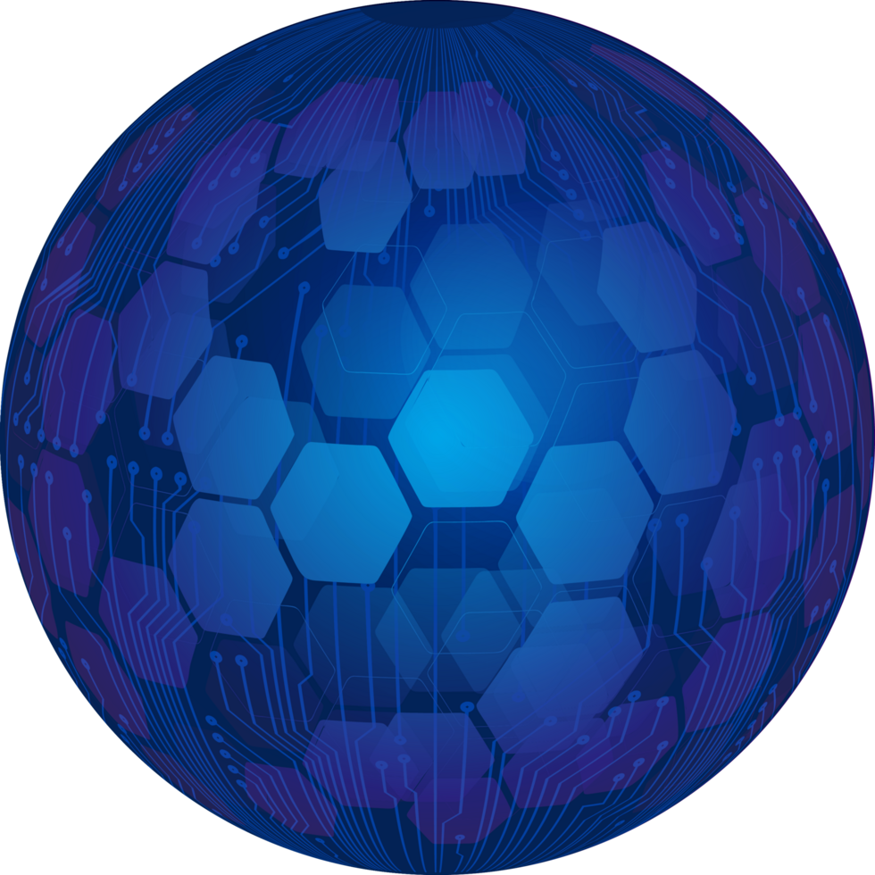 Modern Technology Blue Globe Crop-out png