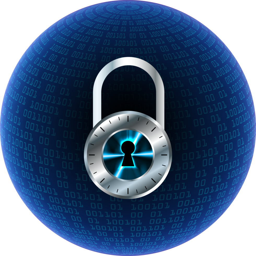 Modern Technology Padlock Crop-out png