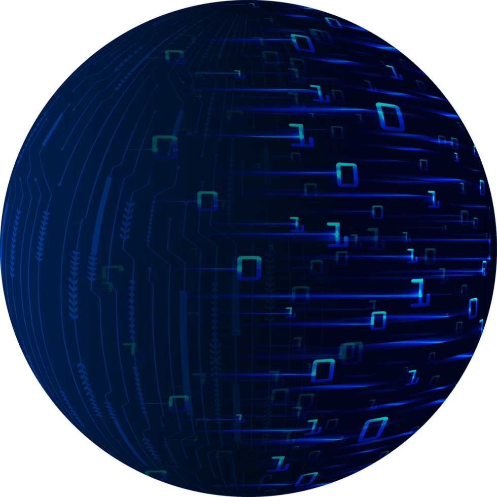 Modern Technology Blue Globe Crop-out png