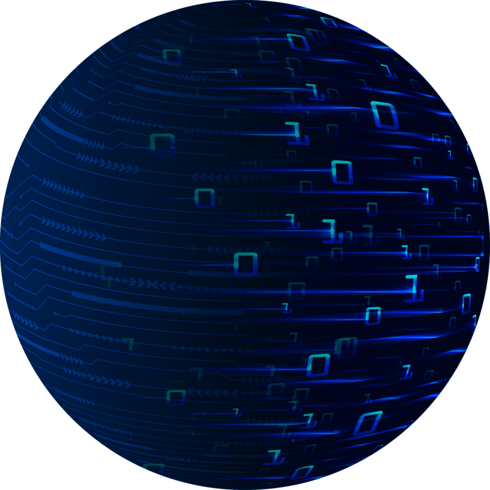 Modern Technology Blue Globe Crop-out png