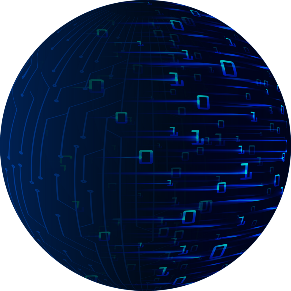 Modern Technology Blue Globe Crop-out png