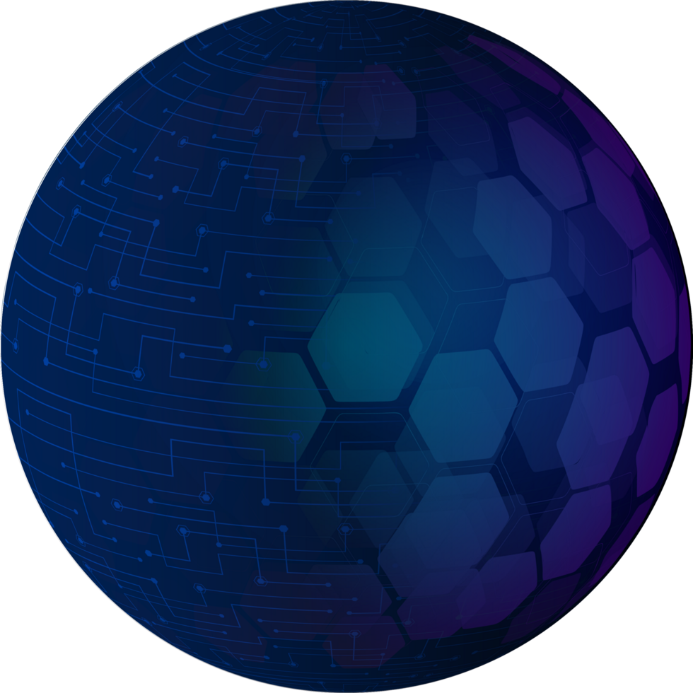 recorte de globo azul de tecnologia moderna png