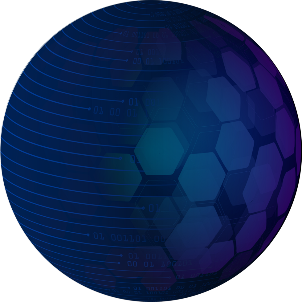 Modern Technology Blue Globe Crop-out png