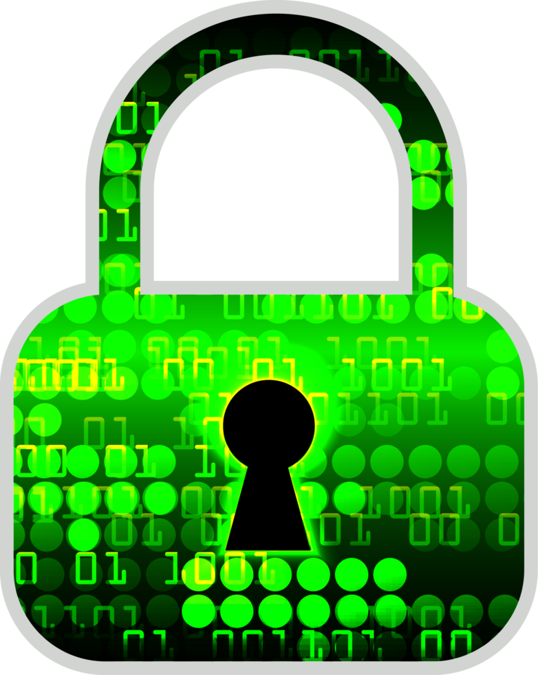 Modern Technology Padlock Crop-out png