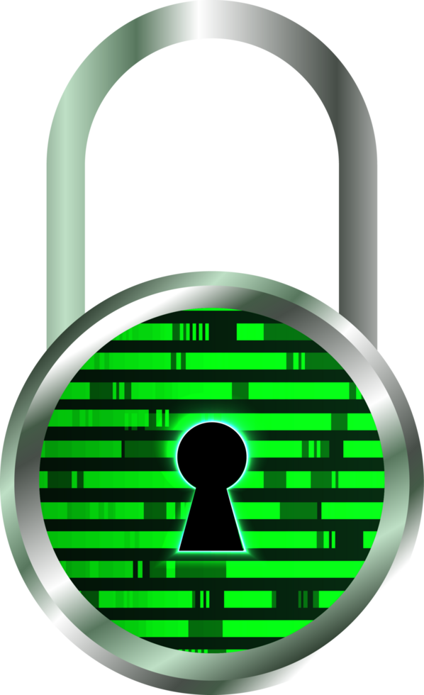 Modern Technology Padlock Crop-out png