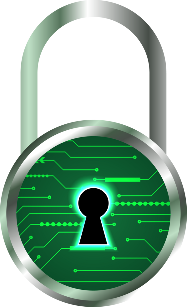 Modern Technology Padlock Crop-out png