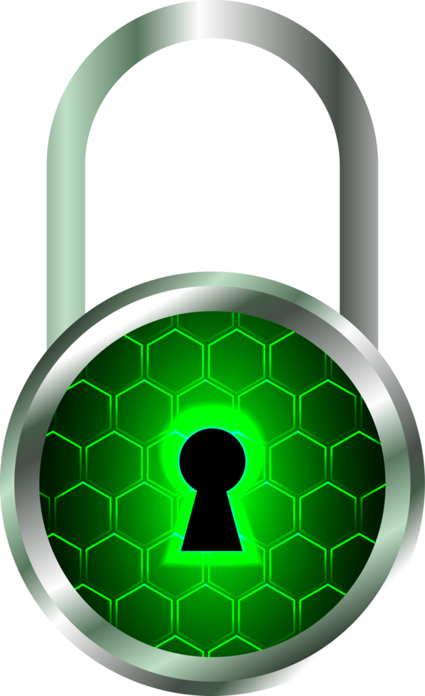 Modern Technology Padlock Crop-out png