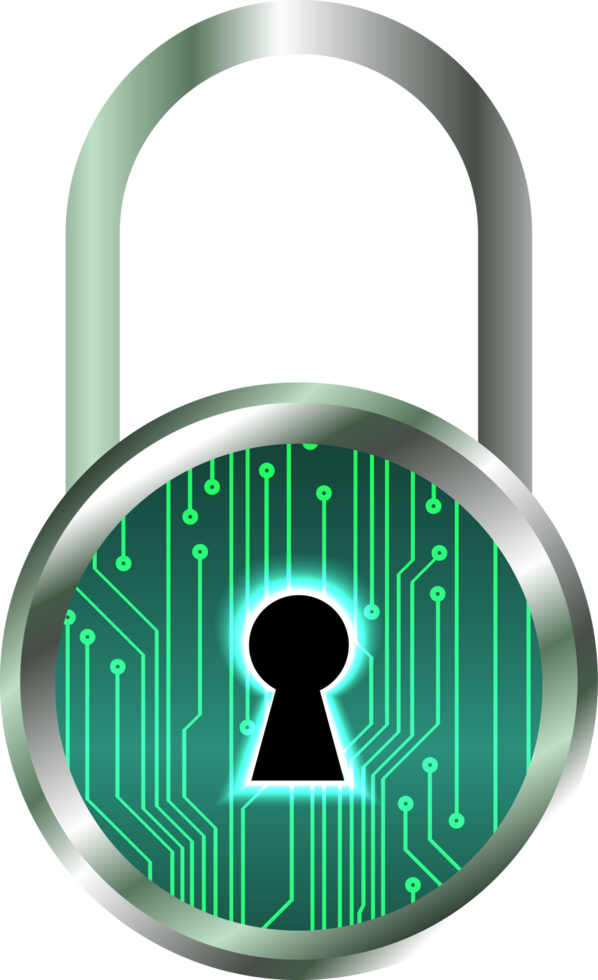 Modern Technology Padlock Crop-out png