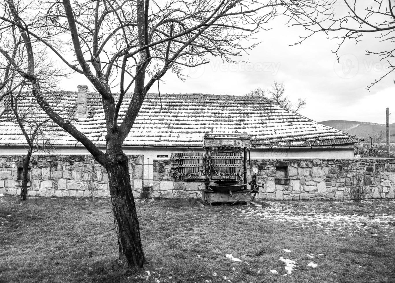 antiguo prensa en el campo en el tokaj región foto