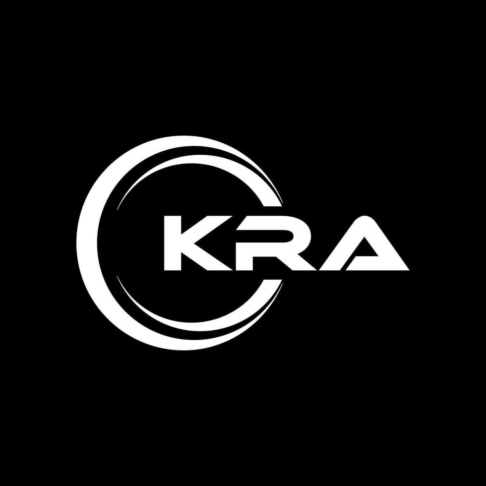 KRA letter logo design in illustration. Vector logo, calligraphy designs for logo, Poster, Invitation, etc.