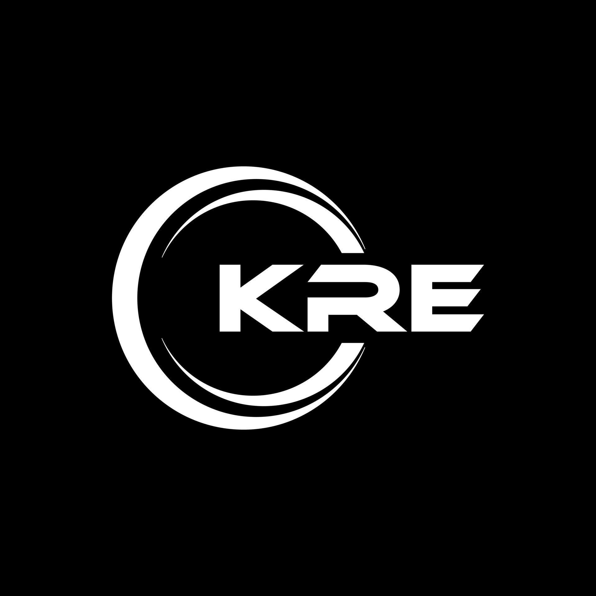 KRE letter logo design in illustration. Vector logo, calligraphy ...