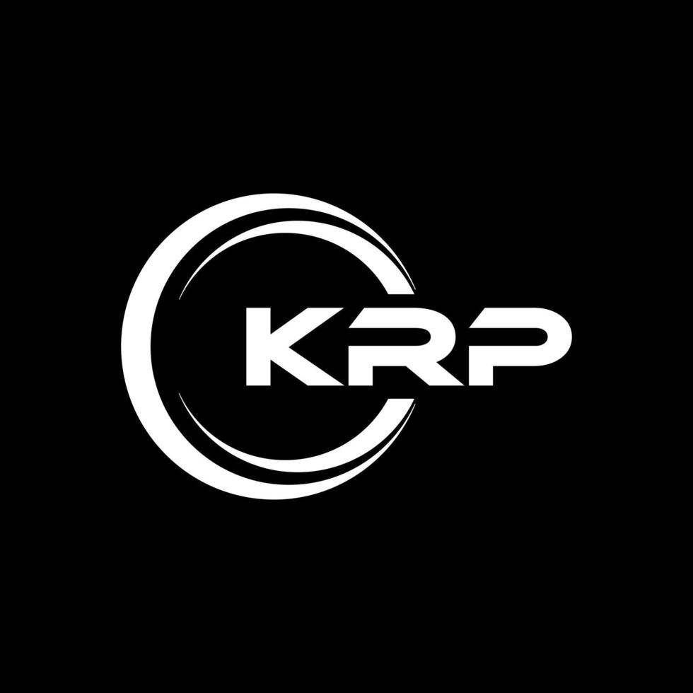 krp letra logo diseño en ilustración. vector logo, caligrafía diseños para logo, póster, invitación, etc.