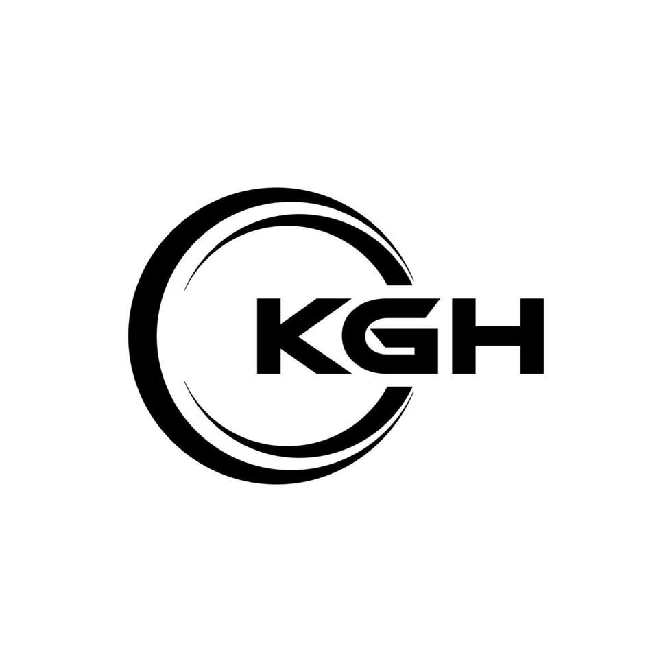 KGH letter logo design in illustration. Vector logo, calligraphy designs for logo, Poster, Invitation, etc.