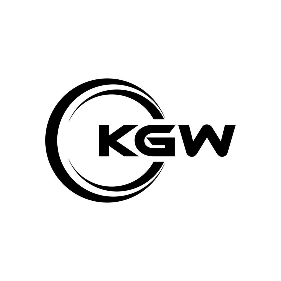 KGW letter logo design in illustration. Vector logo, calligraphy designs for logo, Poster, Invitation, etc.