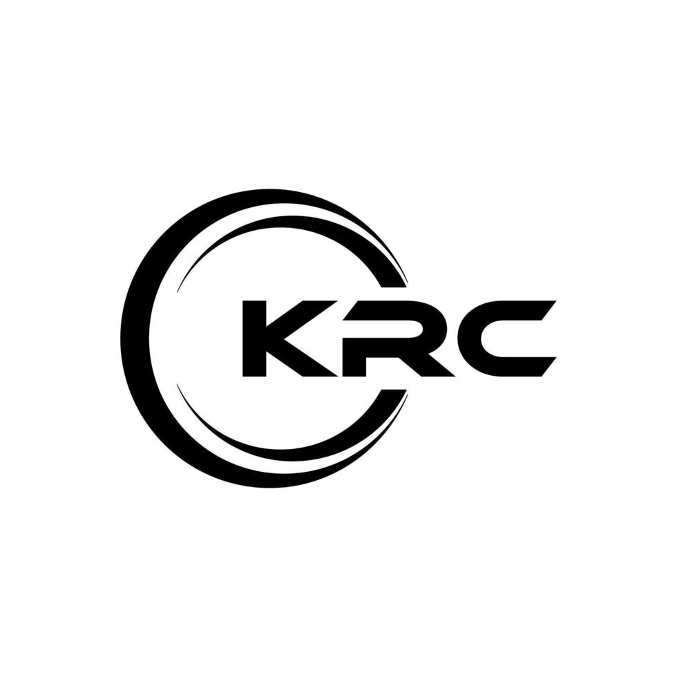 KRC letter logo design in illustration. Vector logo, calligraphy designs for logo, Poster, Invitation, etc.