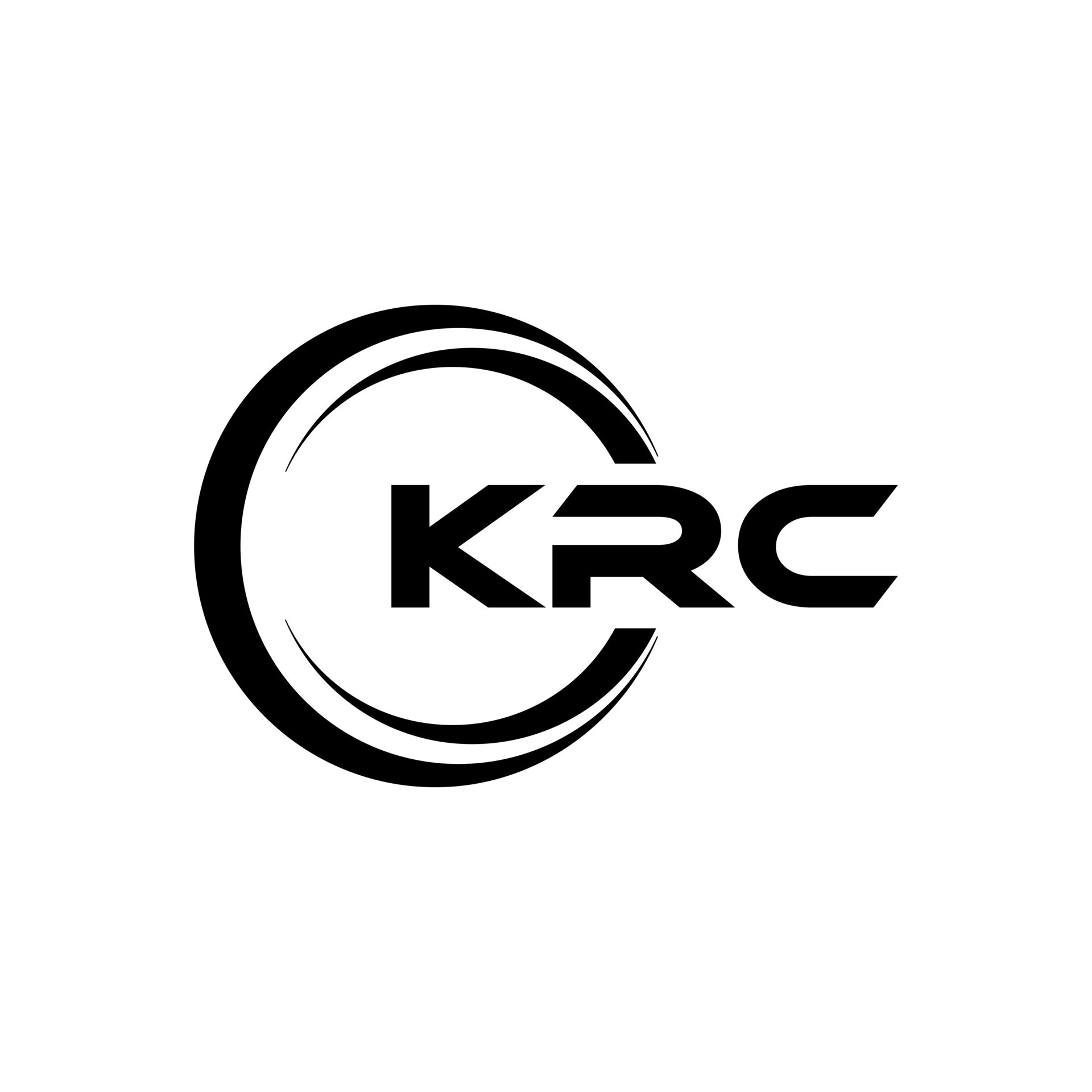 KRC letter logo design in illustration. Vector logo, calligraphy