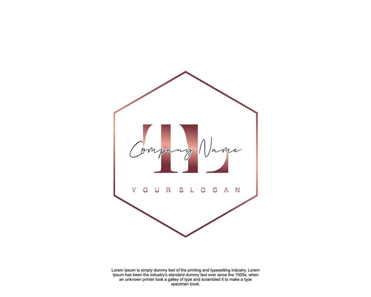Initial TL Feminine logo beauty monogram and elegant logo design, handwriting logo of initial signature, wedding, fashion, floral and botanical with creative template vector