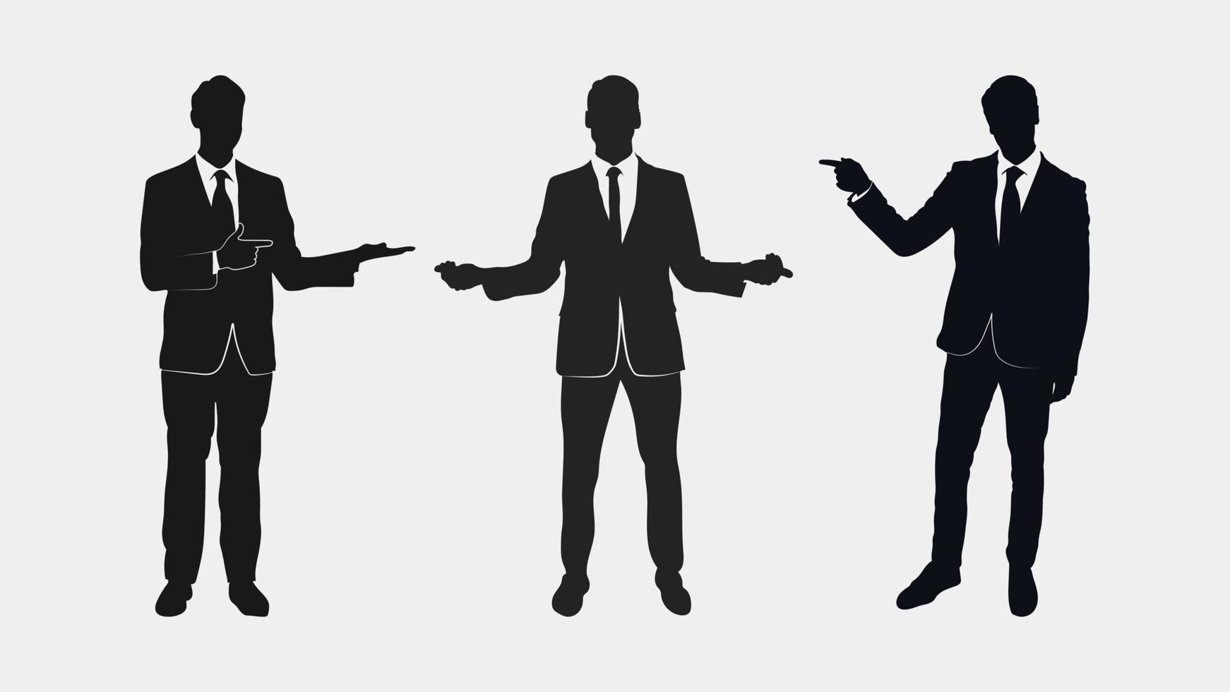 Vector businessman silhouette set of 3