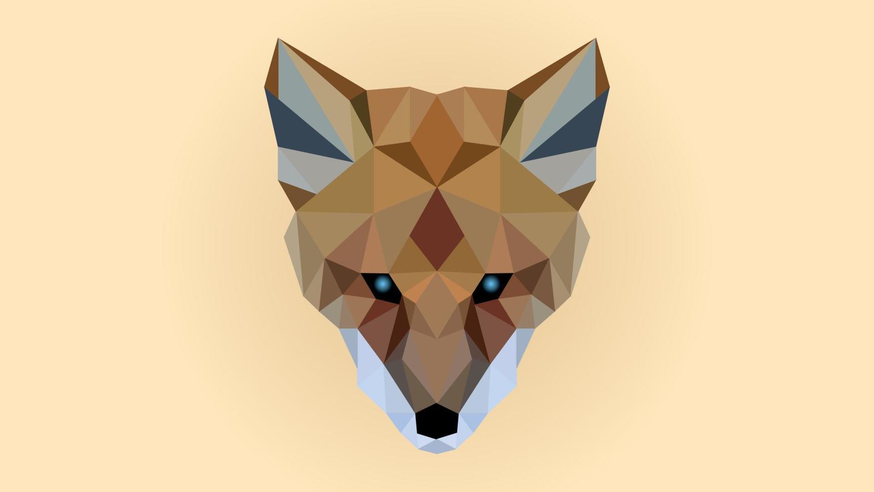 Geometric abstract low poly fox vector