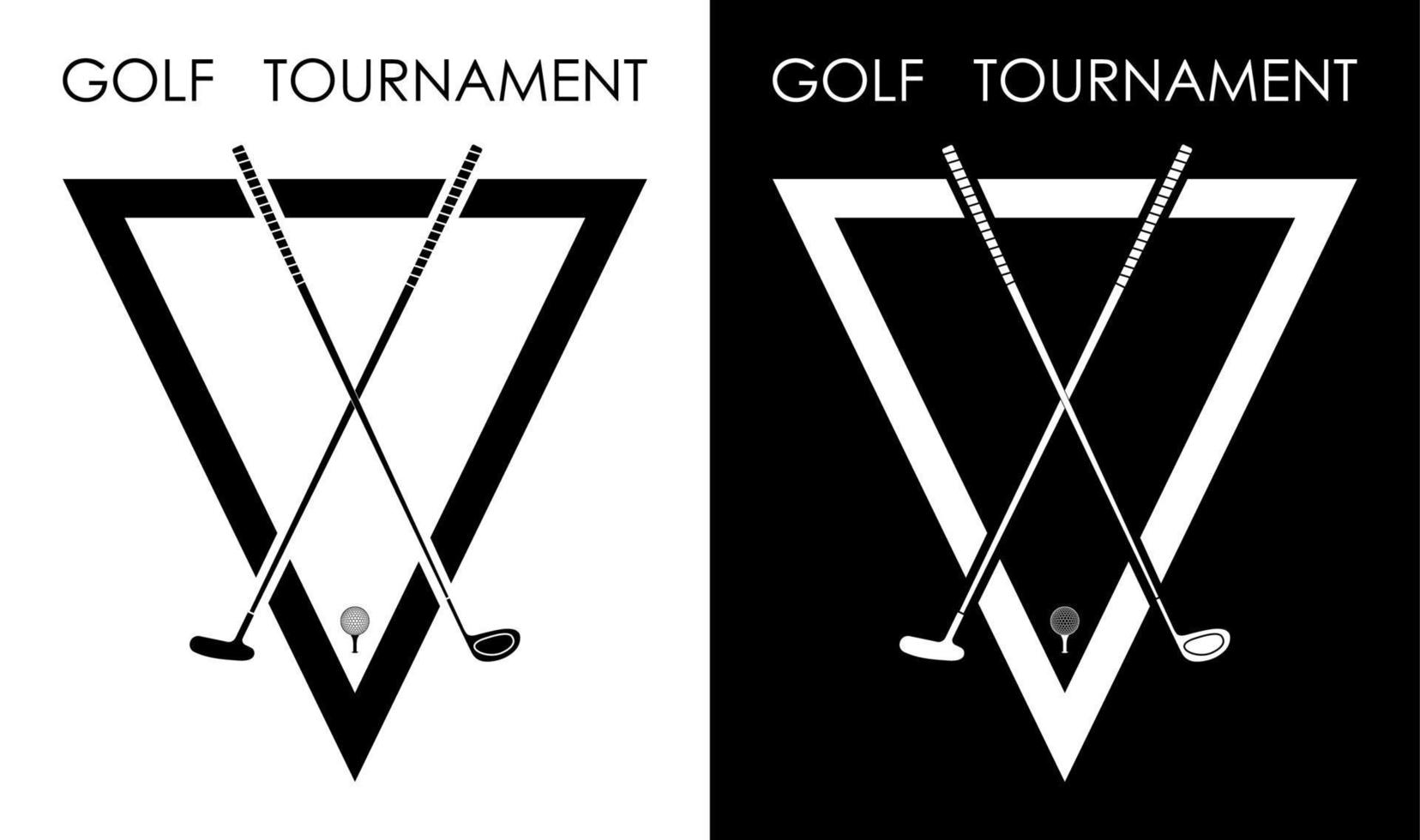 symbol, emblem of golf club for competition. Golfer sports equipment. Active lifestyle. Vector