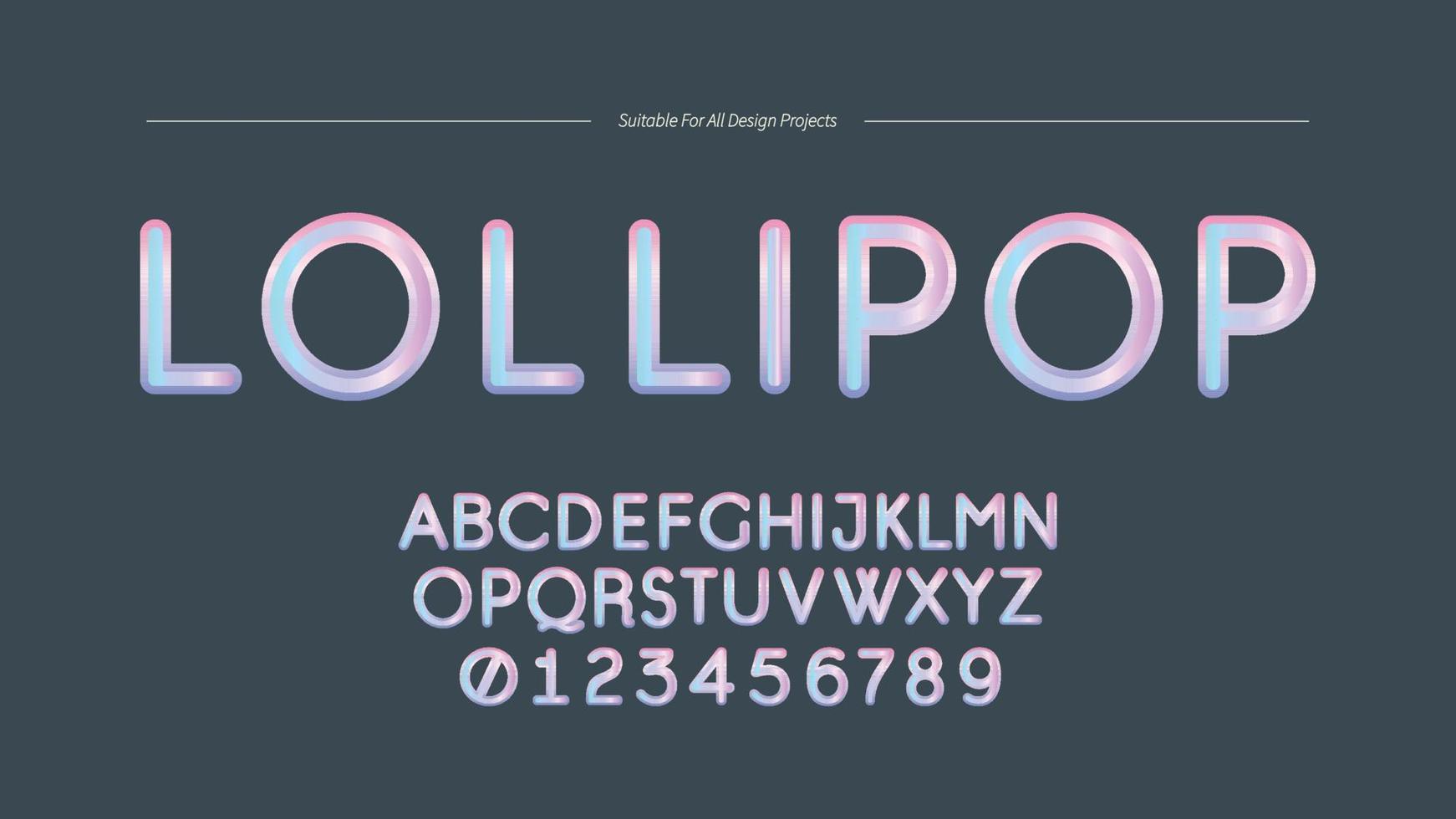 Cute Playful Gradient Graphic Alphabet Font vector