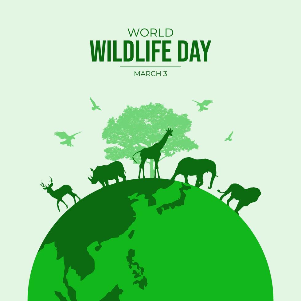 world wildlife day background vector