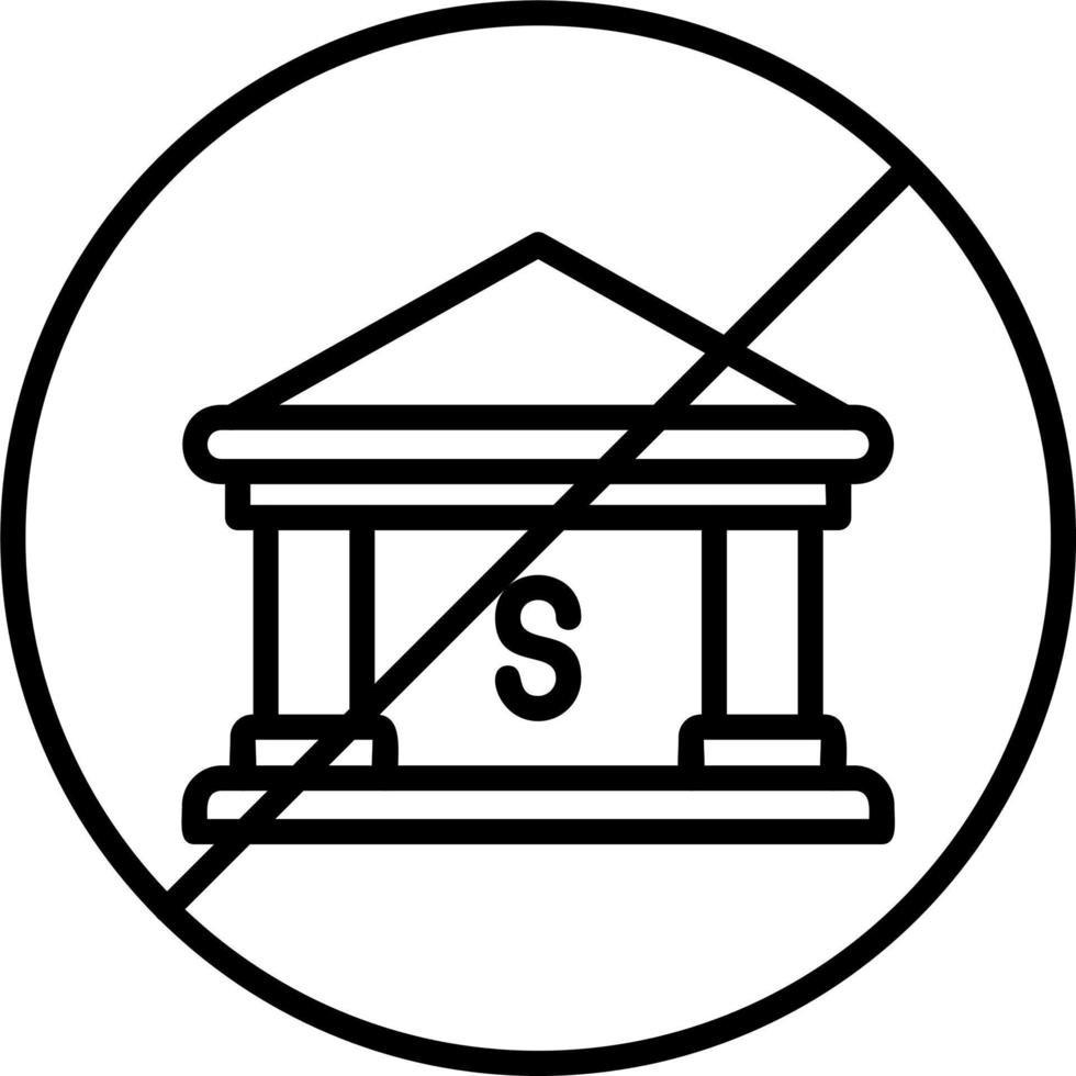 No Bank Vector Icon