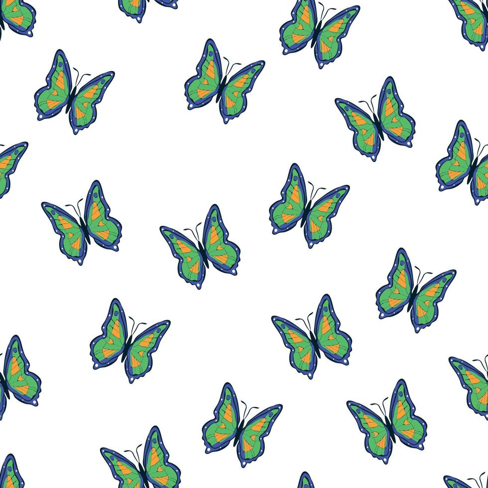 mariposas multicolores brillantes de patrones sin fisuras. papel pintado, fondo, fiesta infantil, papel artesanal vector