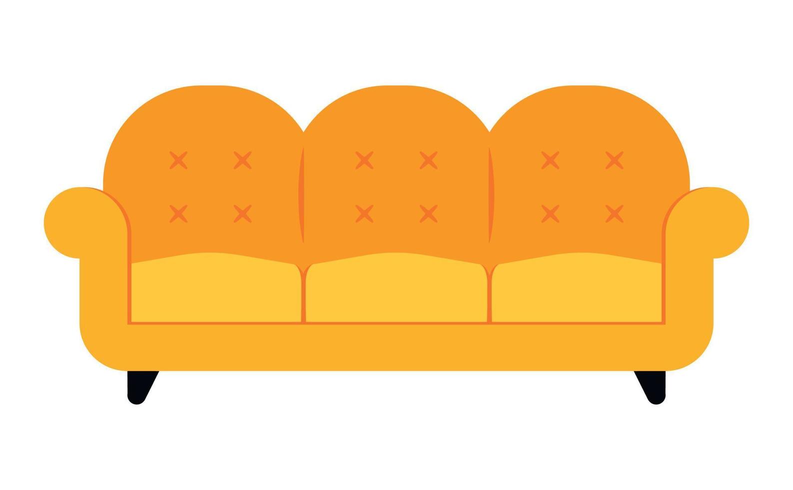 Yellow Sofa Icon Animated Vector Illustration Isolated on White Background