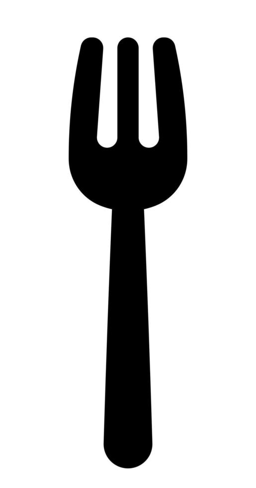Black Fork Silhouette Clipart Icon Vector Illustration