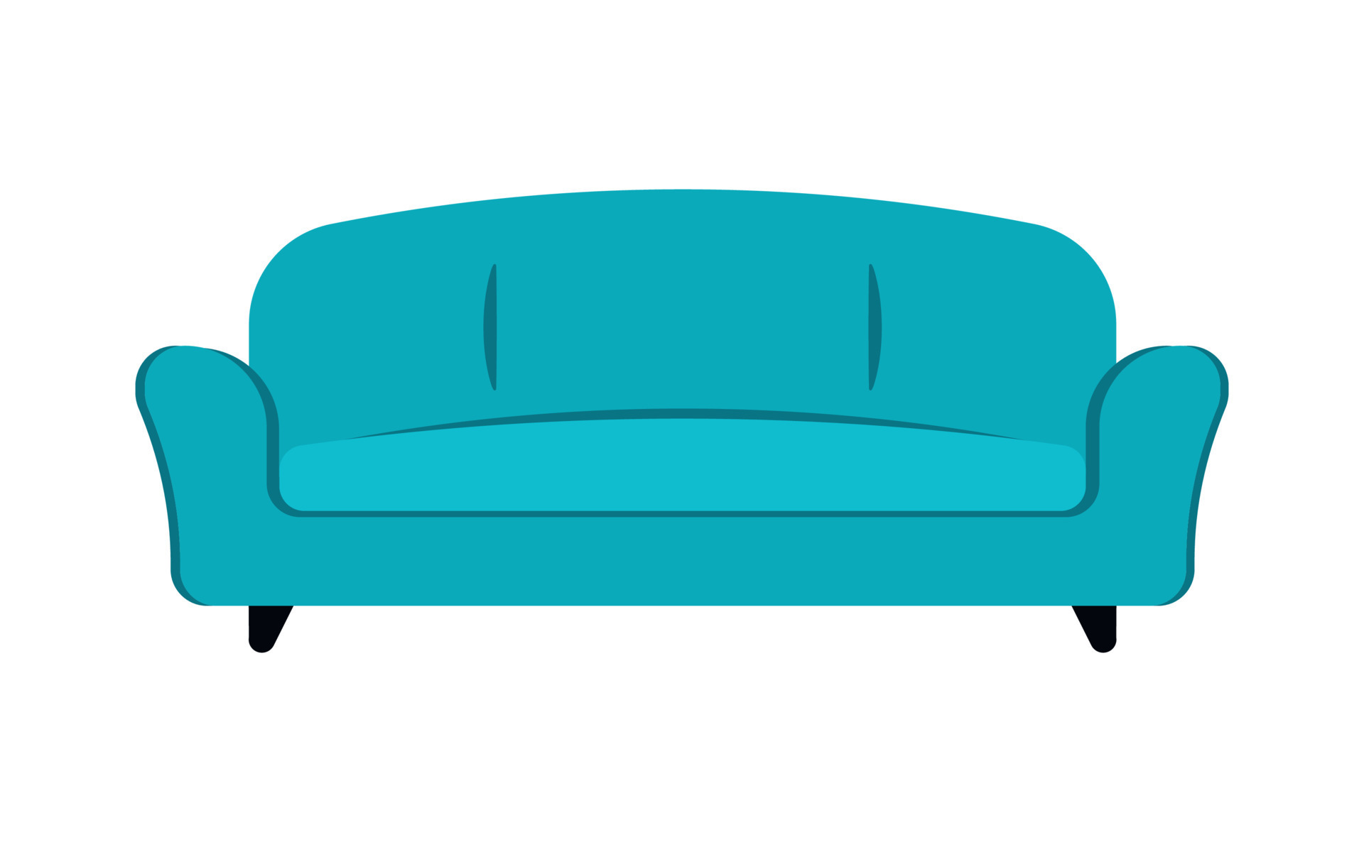 Sofa Icon Cartoon Animated Vector Illustration Isolated on White