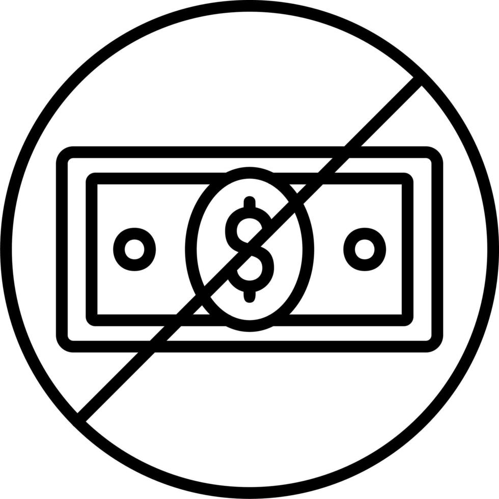 No Cash Vector Icon