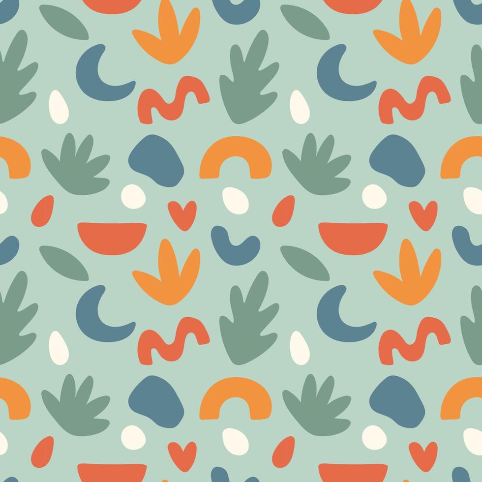 Abstract geometric shapes seamless pattern. Modern contemporary hand drawn vector for minimalist print, wallpaper design