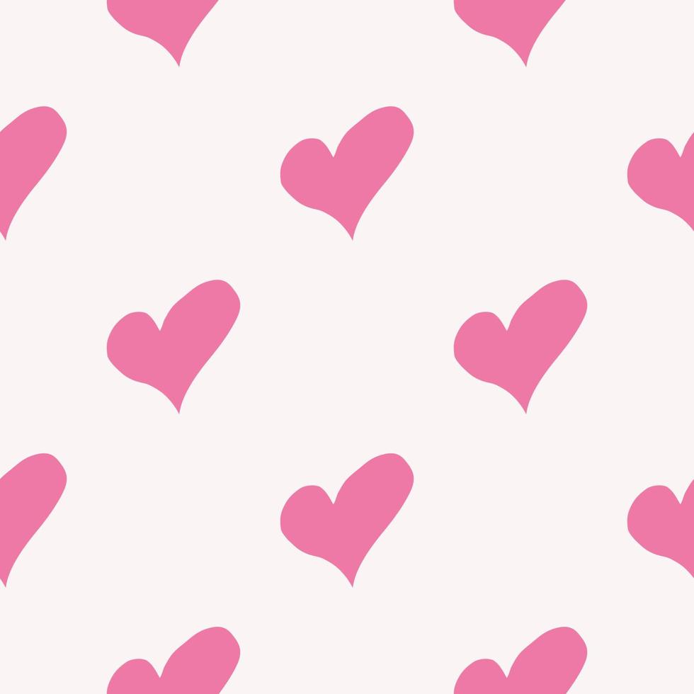 Retro seamless pattern. Pink hearts and dots on beige background vector
