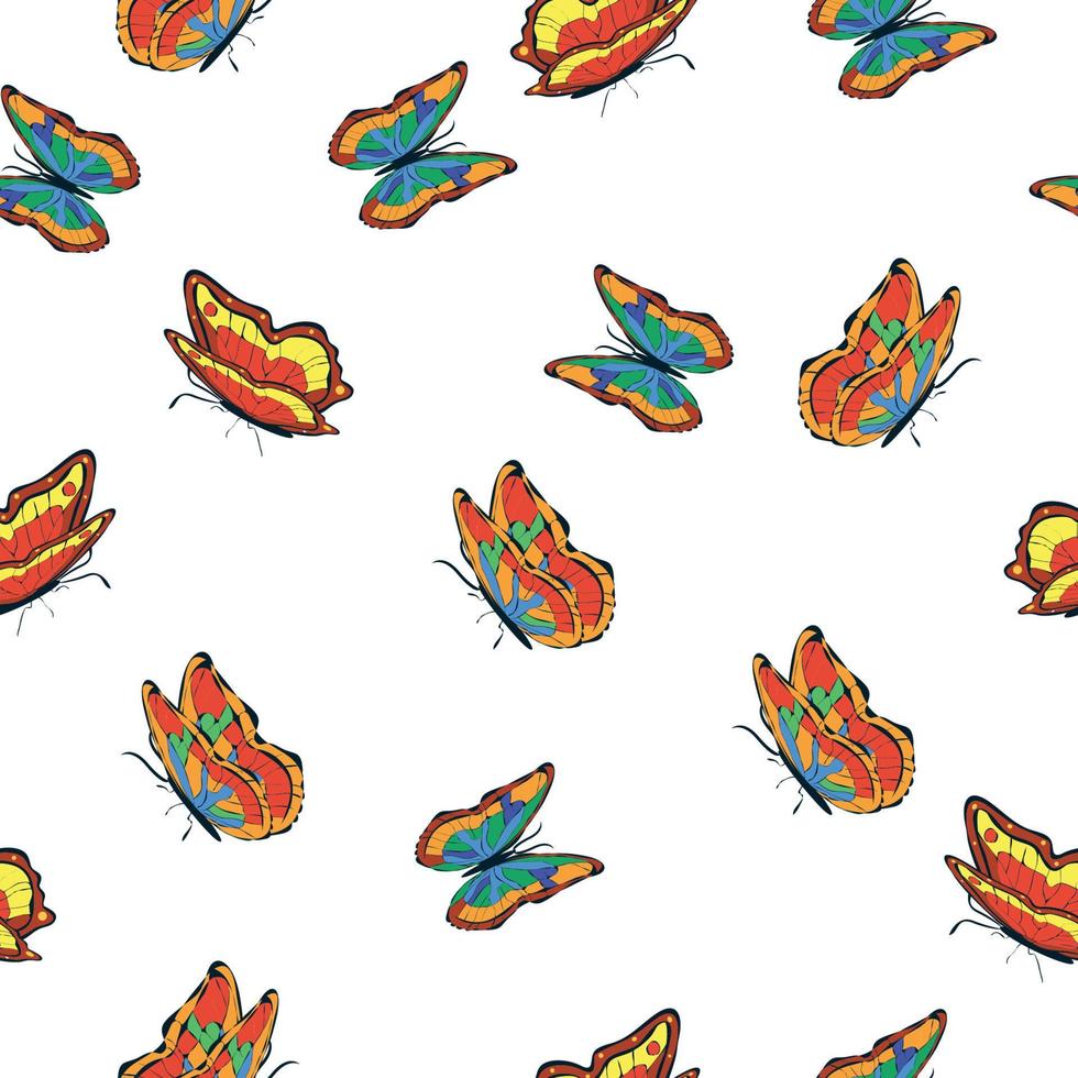 Bright multicolored butterflies seamless pattern. Wallpaper, background, children party, craft paper vector