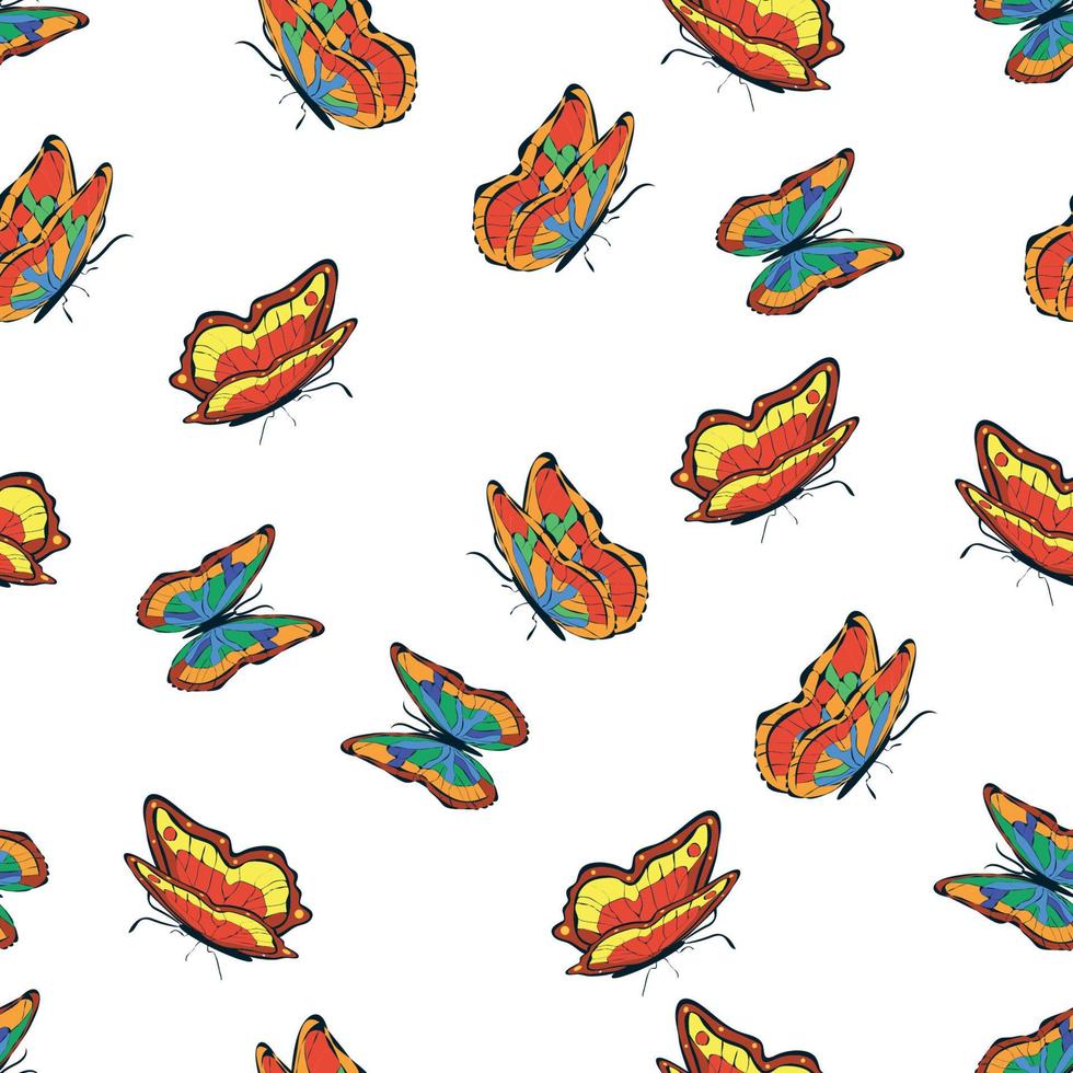 Bright multicolored butterflies seamless pattern. Wallpaper, background, children party, craft paper vector