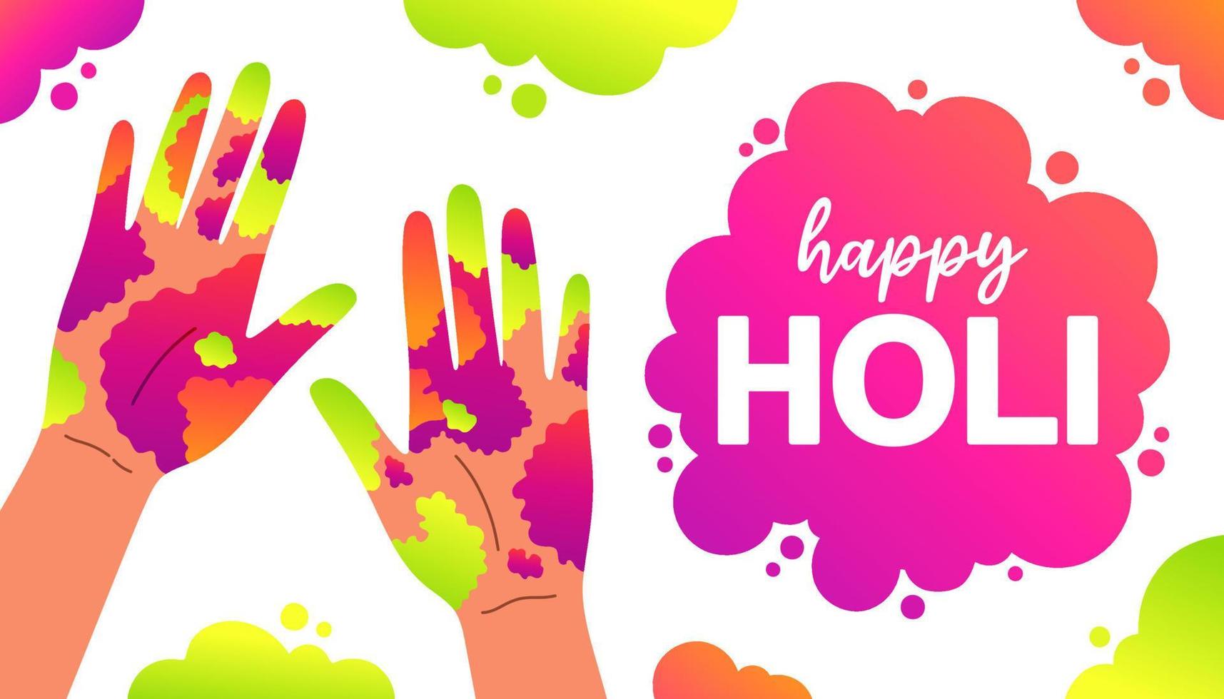 Vector Illustration of Holi Festival with colorful calligraphy. Indian Festival Of Holi. Vector illustration