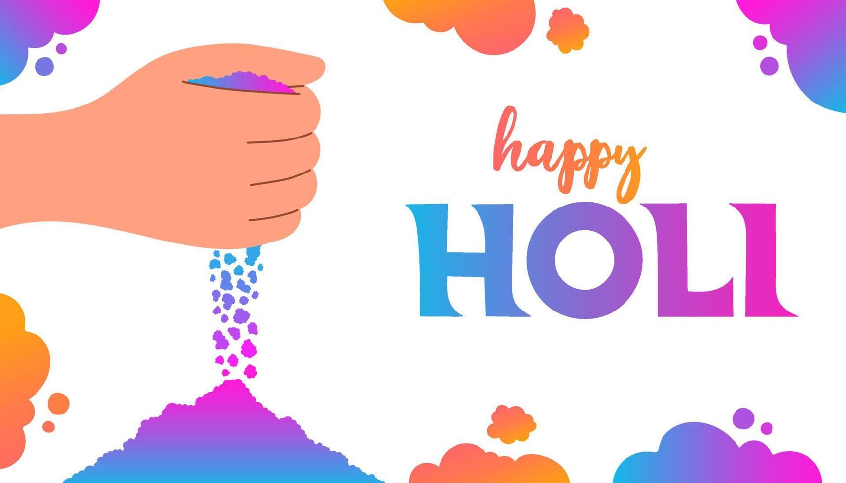 Vector Illustration of Holi Festival with colorful calligraphy. Indian Festival Of Holi. Vector illustration